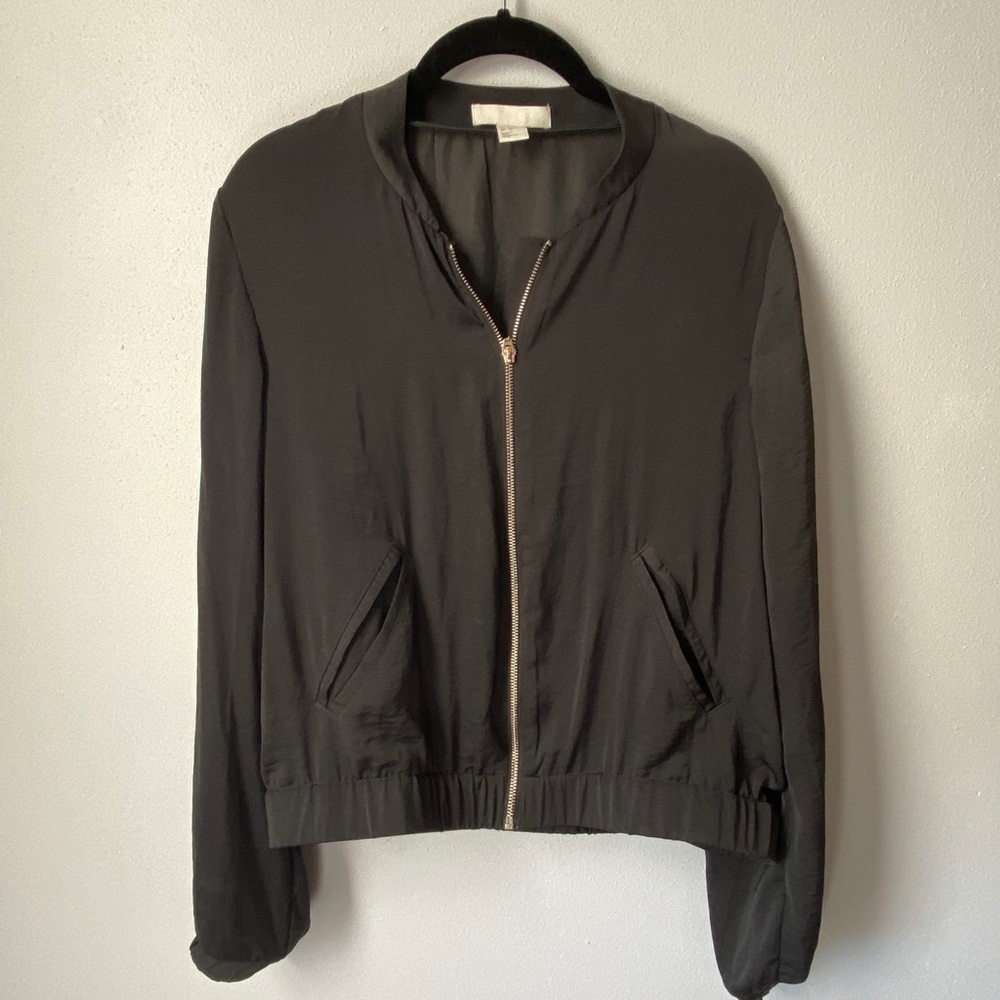 Charcoal Gray Bomber Jacket -Size US 10